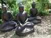 Product image 6 of the product “Sitting buddha, India, 80 cm height, cast stone, hollow, handcrafted & coloured ”